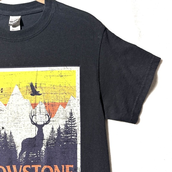 Yellowstone National Park S Small Tee T-Shirt Black NWOT - Picture 3 of 7